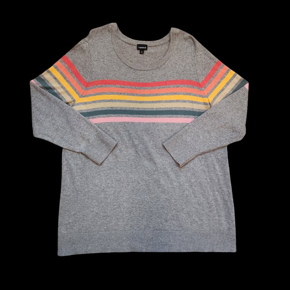 Torrid Rainbow Sweater Size 2